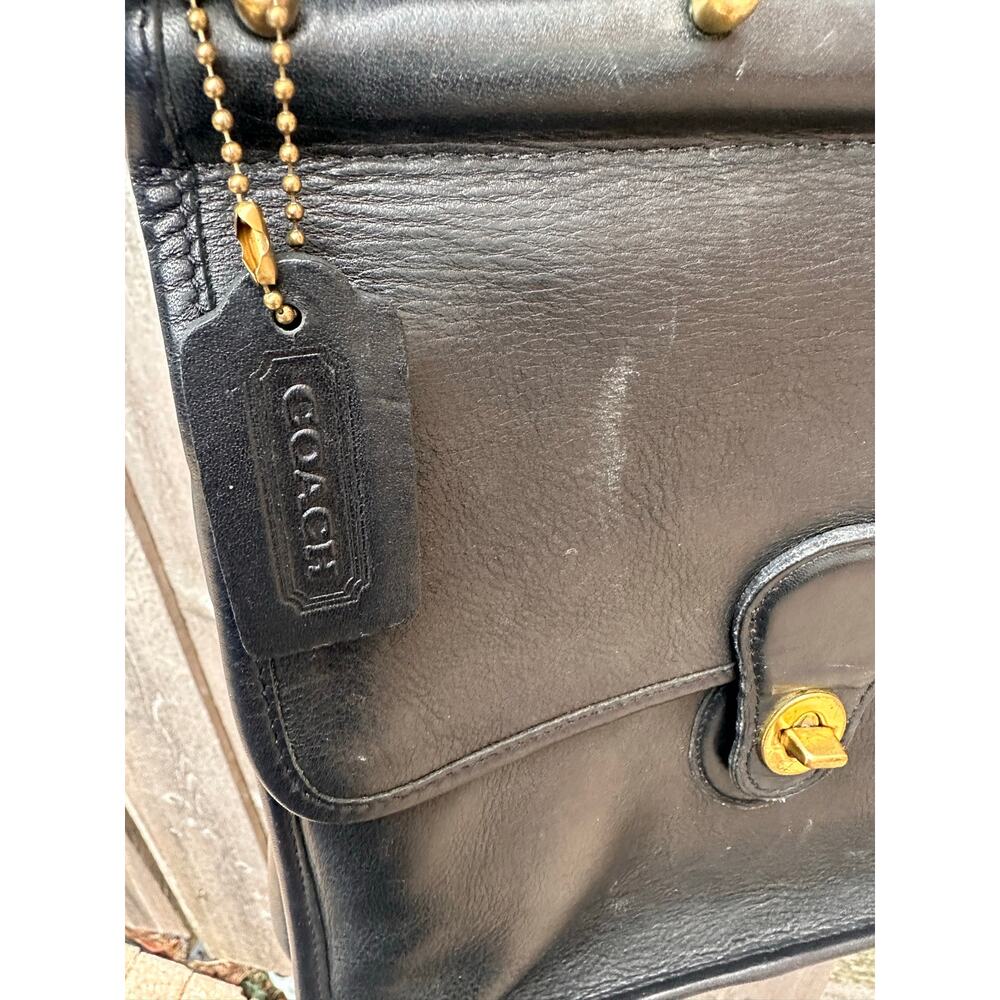 Vintage Coach Willis 9927 Black Leather Crossbody Satchel Bag Fair Condition - Picture 10 of 10